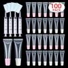100 PACK 10ml Lip Gloss Tubes with 50 x Pink Caps + 50 x White Caps view 1