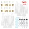 100 PACK 10ml Lip Gloss Tubes with 50 x White Caps + 50 x Gold Caps view 1