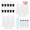 100 PACK 10ml Lip Gloss Tubes with 50 x Black Caps + 50 x White Caps view 1