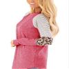 Andongnywell Women's Casual Color Block Tunic Tops Blouse Ladies Leopard Print Round Neck Long Sleeve T-Shirt (Pink,Small) view 2