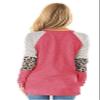 Andongnywell Women's Casual Color Block Tunic Tops Blouse Ladies Leopard Print Round Neck Long Sleeve T-Shirt (Pink,Small) view 3