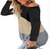 Andongnywell Women's Long-Sleeved one-Neck Loose Twist Casual T-Shirt Casual Soft Knot Side Twists Knit Blouse Top (Black 2,Small) view 2