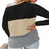 Andongnywell Women's Long-Sleeved one-Neck Loose Twist Casual T-Shirt Casual Soft Knot Side Twists Knit Blouse Top (Black 2,Small) view 3