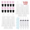100 PACK 10ml Lip Gloss Tubes with 50 x Pink Caps + 50 x Black Caps view 1