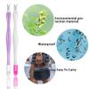 Allstarry 30 Pieces Nail Cuticle Trimmer Remover Plastic Handle Cuticle Pusher Rubber Nail Cleaner Double Head Dead Skin Cuticle Knife Removal Fork Tools for Girls Women and Men - Purple and White view 2