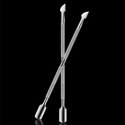 AKOAK 2 Pieces Double End Nail Trimmer, Professional Stainless Steel Nail Cutter, Cuticle Removal and Cutting, Durable Nail and Toenail Manicure Tool