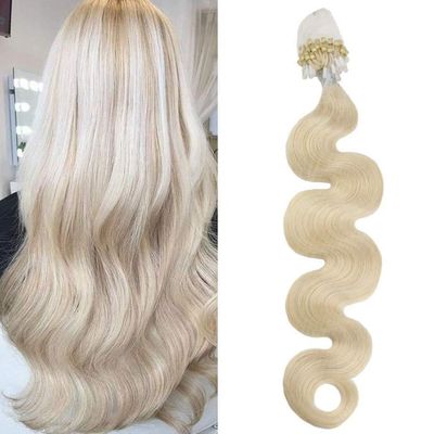 Drasawee 1 Gram Micro Ring Loop Fish Line Hair Extensions Wavy Long Remy Hair Extensions Women's Wigs-Gift 16'' 100 strands/set 1#