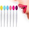 6PCS Lip Scrub Brush Lip Brush Tool,Double-Sided Silicone Exfoliating Lips Brushes,Gentle Lips Exfoliator Scrubber for Smooth,Soft,Bright,Fuller Healthy Lips view 1