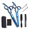JIESENYU high-end Professional Hairdresser 6-inch Hairdressing Scissors 440C Steel Hair Salon Electroplating blue1 (6.0 Set1) view 1