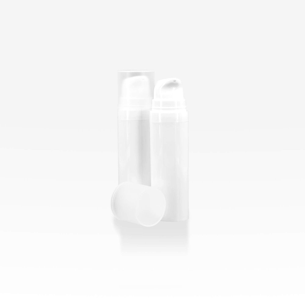 Cosmetic Packaging Now Pure White PP Airless Bottle with Frosted Cap (30 ML)