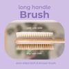 MainBasics Back Scrubber for Shower  Long Handle Dual-Sided Brush for Body Wash & Scrubbing with Exfoliating & Soft Bristles (Lavender, Wood) view 3