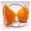 Cat Ears Headband Hair Clips Fox Ears Hair Bands Barrettes Women Furry Kitty Kitten Cat Headpiece Hairband Hair Hoop Halloween Party Decoration Cosplay Costume Handmade Hair Accessories Orangle Pink view 1