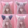 Cat Ears Headband Hair Clips Fox Ears Hair Bands Barrettes Women Furry Kitty Kitten Cat Headpiece Hairband Hair Hoop Halloween Party Decoration Cosplay Costume Handmade Hair Accessories Orangle Pink view 3