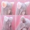 Cat Ears Headband Hair Clips Fox Ears Hair Bands Barrettes Women Furry Kitty Kitten Cat Headpiece Hairband Hair Hoop Halloween Party Decoration Cosplay Costume Handmade Hair Accessories Orangle Pink view 4