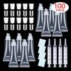 100 PACK 10ml Lip Gloss Tubes with 50 x Silver Caps + 50 x White Caps view 1