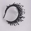 Aimimier Bridal Black Crystal Tiara Crown Handmade Baroque Headband Luxury Wide Hair Hoop Princess Prom Party Hair Jewelry for Women and Girls view 2