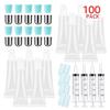 100 PACK 10ml Lip Gloss Tubes with 50 x Silver Caps + 50 x Blue Caps view 1