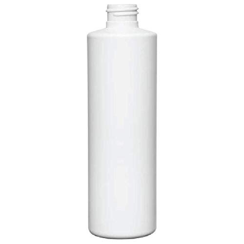 8oz White Cylinder HDPE Bottles 24-410 Neck (50)