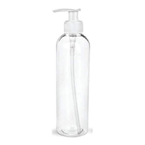 8oz Clear Bullet PET Bottles With 7" Dip Smooth White Pumps (250)