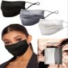 Beverly Hills Silk Mask Collection in Neutral 3 Pieces by KARIZMA 19 Momme 100% Mulberry Silk 6A Grade Black Grey White view 1