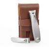 GERMANIKURE Nail Clippers Set in Brown Leather Case  Ethically Made in Solingen Germany, FINOX Stainless Steel Tools  Professional Quality Manicure & Pedicure Kit view 1
