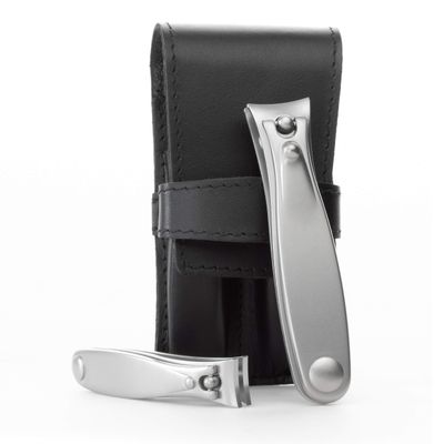 GERMANIKURE Nail Clippers Set in Black Leather Case  Ethically Made in Solingen Germany, FINOX Stainless Steel Tools  Professional Quality Manicure & Pedicure Kit