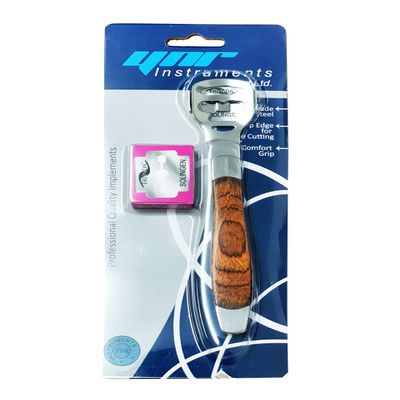 YNR Stainless Steel Calus, Remover for Feet, Foot Scraper & Callus Shaver, Calloused Feet Remover Tool with Callus Shaver Blades, Foot File for Calisis Removal,(Wood Steel)