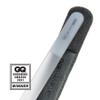 GERMANIKURE Nail Clipper and Glass Nail File Set in Black Leather Case - Made in Solingen Germany of FINOX Stainless Steel, Glass Nail Care Supplies Made in Czech Republic view 3