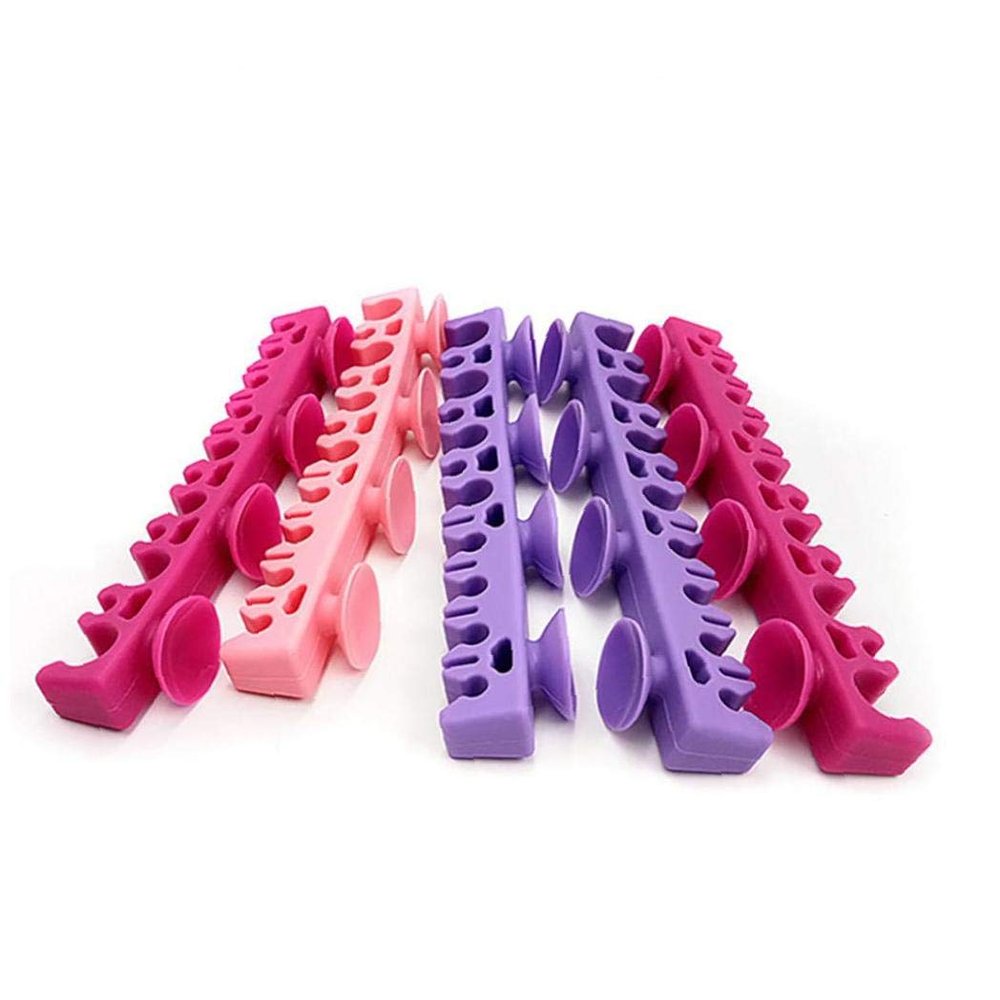 AMOYER 1pc Mini Silicone Makeup Brush Air Drying Rack with 4 Suction Cup 15 Holder Holes Makeup Brushes Storage Holder Organizer Display Stand