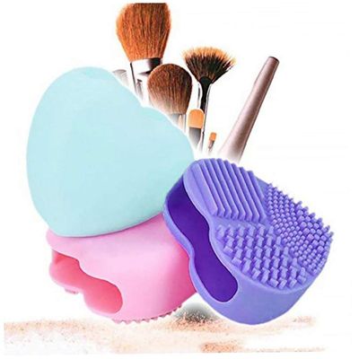 1pc Makeup Brush Cleaner Heart Shaped Silicone Finger Glove Washing Scrubber Comestic Washing Board Brushes Cleaning Mat Beauty Tools