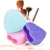 1pc Makeup Brush Cleaner Heart Shaped Silicone Finger Glove Washing Scrubber Comestic Washing Board Brushes Cleaning Mat Beauty Tools view 1