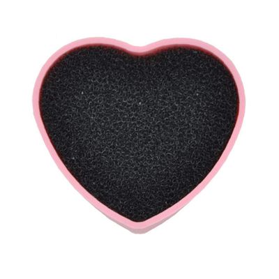 1pc Color Removal Sponge Makeup Brush Cleaning Box Heart Shape Eye Shadow Makeup Brush Cleaning Mat Pad Scrubber for Dry and Wet Cleaning Pink