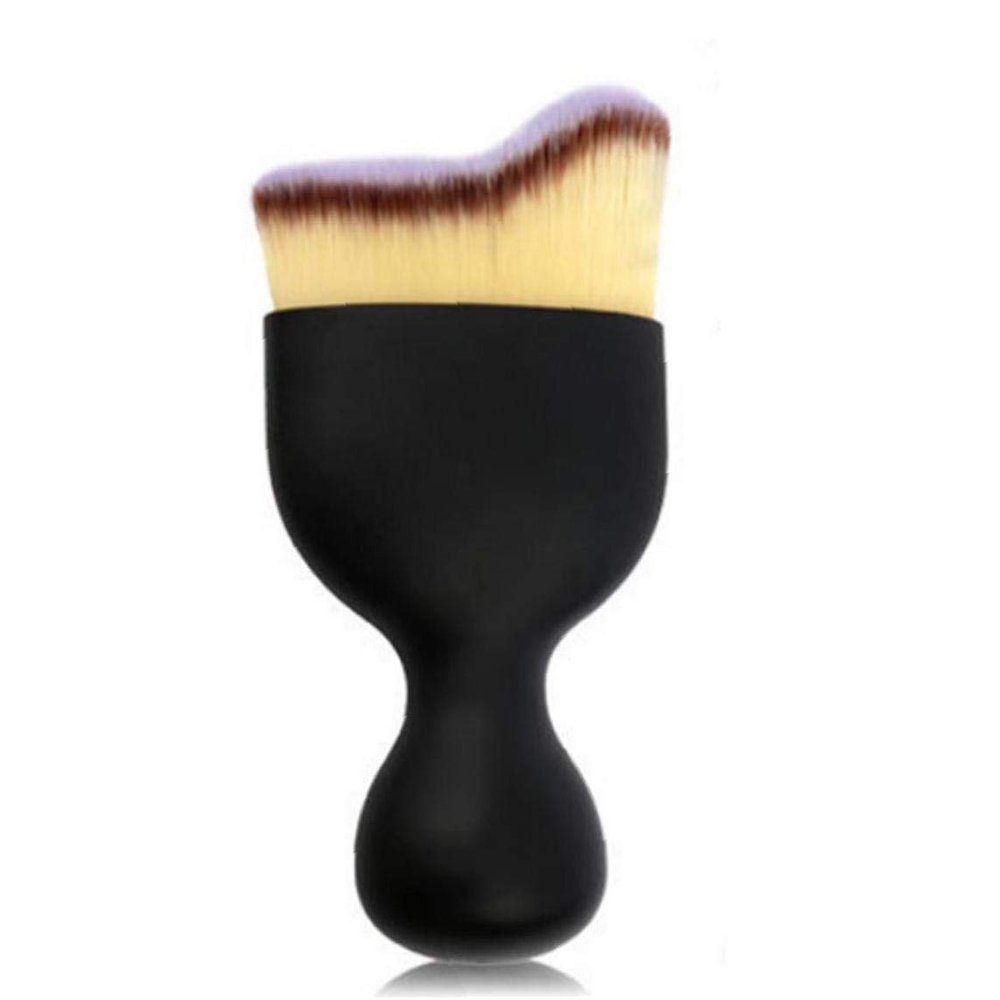 1pc 3d Wavy Cosmetic Brushes Professional Foundation Makeup Brushes for Face Foundation Blending Liquid Cream Powder Brush with Plastic Handle(black)