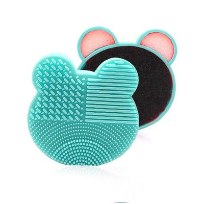 1pc Silicone Makeup Brush Cleansing Mat Wet Dry Double Use Brush Cleaner Bear Shaped Comestic Brush Washing Tool Women Girl Beauty Tool