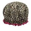 AKOAK 1 Pack Double Thickened Adult Waterproof Shower Cap Leopard Print Hair Cap Ladies Showe Cap (Brown Leopard) view 1