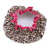 AKOAK 1 Pack Double Thickened Adult Waterproof Shower Cap Leopard Print Hair Cap Ladies Showe Cap (Brown Leopard) view 2
