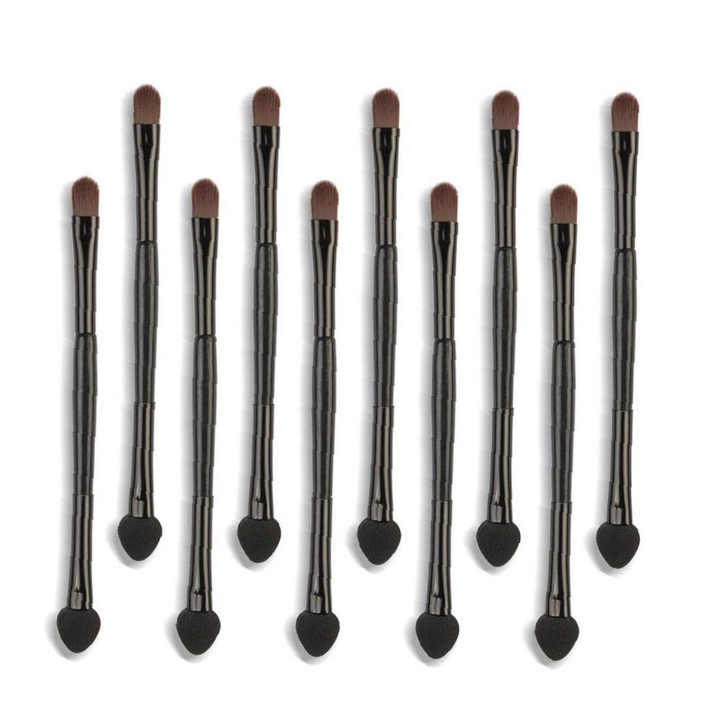 10pcs Eyeshadow Brushes Professional Double Head Eyeshadow Sponge Brushes Dual Sides Eyeshadow Makeup Brush Cosmetic Tools Fow Women Girls Black