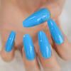 EDA LUXURY BEAUTY BLUE GLAMOROUS DESIGN Full Cover Press On Gel Glitter Artificial Nail Tips Shiny Acrylic Extreme False Nails Extra Long Ballerina Ballet Coffin Square Super Fashion Fake Nails view 2