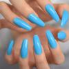 EDA LUXURY BEAUTY BLUE GLAMOROUS DESIGN Full Cover Press On Gel Glitter Artificial Nail Tips Shiny Acrylic Extreme False Nails Extra Long Ballerina Ballet Coffin Square Super Fashion Fake Nails view 3
