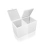 AKOAK 1 Pack 2 Grid Cotton Pad Container - Plastic Cosmetic Cotton Storage Box, Cotton Swabs, Makeup Pad,Bathroom Organizer - Ideal for Home Salon view 1