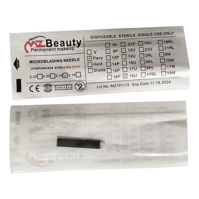 Extremely Thin 0.18mm Nano blades microblading needles 18U Shape tattoo needle with EXP date and Lot No.50pcs