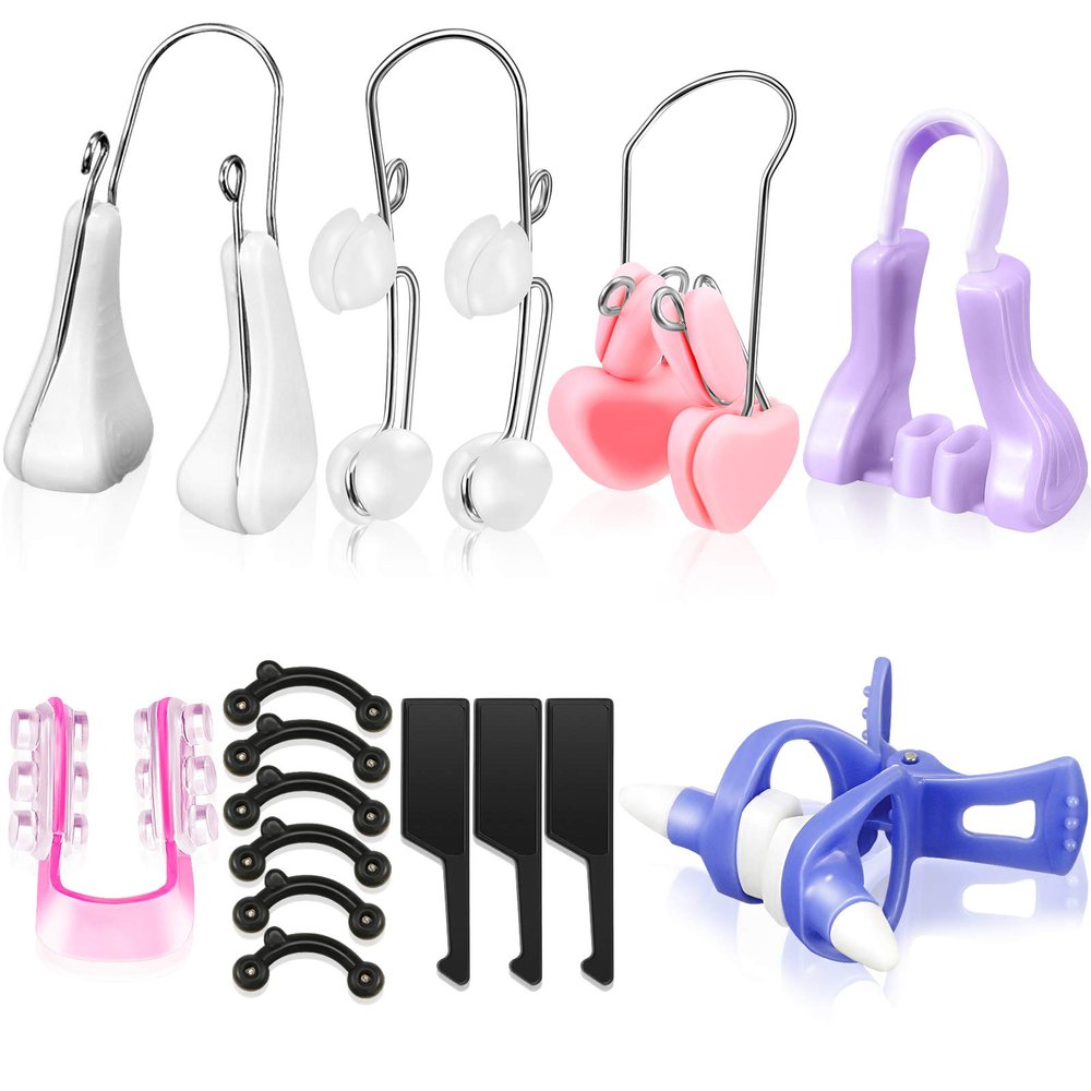 7 Pieces Nose up Lifting Shaper Clips Set Nose Bridge Reduction Tool Silicone Lifter Beauty Clip Tools for Wide Low Curved Big