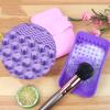 Angzhili 2 Pack Silicone Makeup Brush Cleaning Mat, Angzhili Makeup Brush Cleaner, Portable Makeup Brush Cleaner Pad, Cosmetic Brush Washing Tool(Pink+Purple) view 3