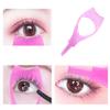 2 Pcs 3 in 1 Eyelash Tool Mascara Applicator Comb Guide and Brush Curler Plastic Eye Makeup Tool Set (Pink + Blue) view 3