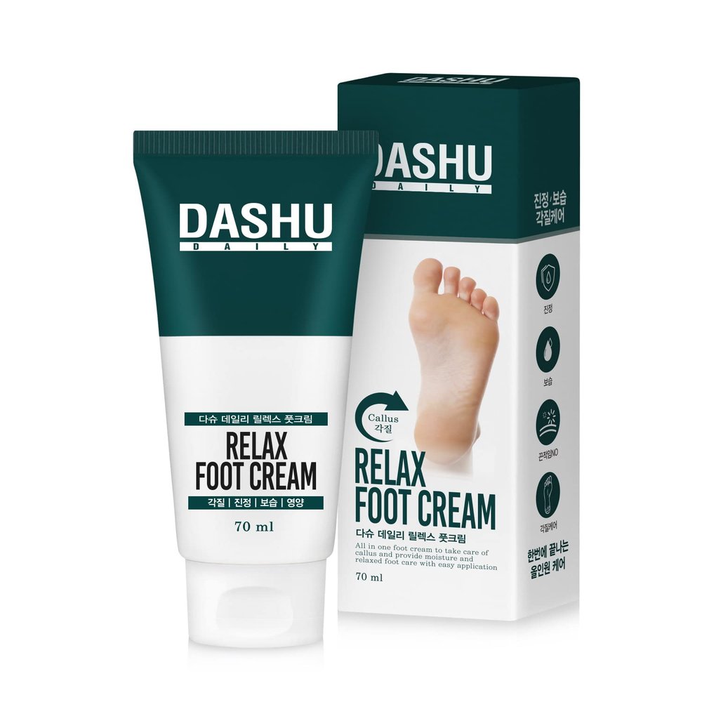 DASHU Daily Relax Foot Cream | Moisturizing Foot Cream for Dry Cracked Heels and Feet with Advanced Foot Care & Foot Repair Formula 2.36 fl oz