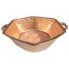 Shiny Hexagon Copper Foot Rub Spa Handles Pedicure Bowl view 2