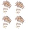 BesYouSel Hair Comb Bride Wedding Crystal Hair Pins Bride Hair Accessorie Hair Side Comb Clips Women Hair Side Comb Crystal Pearl Hair Pins Clips for Brides and Bridesmaids, Pack of 4 view 1