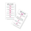 Eyebrow Lamination Aftercare Instruction Cards | Physical Printed 2 x 3.5 inches Business Card Size | Starter Lift Kit with Tint at home diy aftercare supplies | White with Icons Design view 1