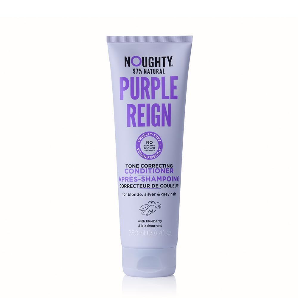 Noughty Purple Reign Tone Correcting Conditioner, 997% Natural Sulfate Free Vegan Haircare, for Blonde, Grey or Silver Hair 8.4fl.oz