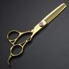 Professional Hairdressing Scissors for Haircuts Barber Shop 6 inch Gold Cutting Thinning Shear Hair Scissors for Men Women (kit) view 3